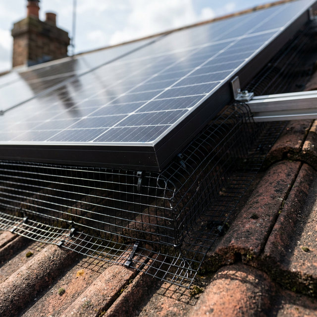 Solar Bird Proofing Mesh Installation